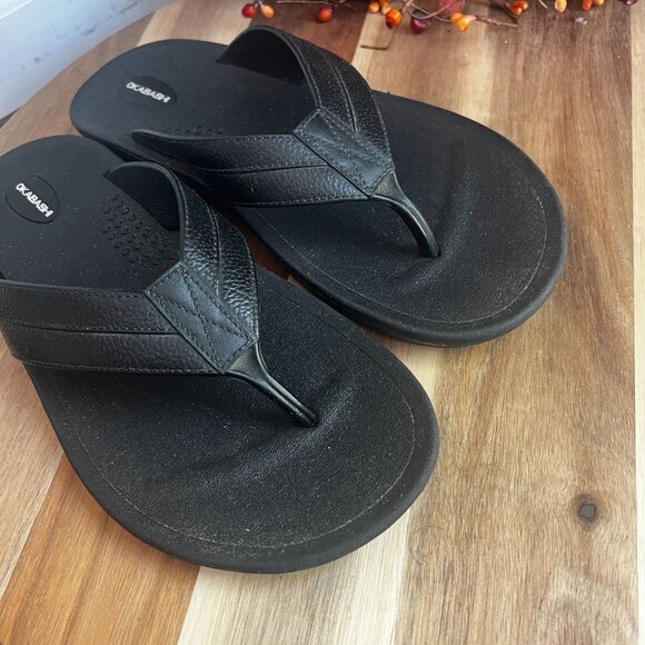 Okabashi Voyager Men's Flip Flops Thong Sandal Sz 11M in Black Slip Resistant - Picture 2 of 9